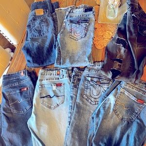 7 PAIR!!! Boys size 12 Seven and True Religion jeans